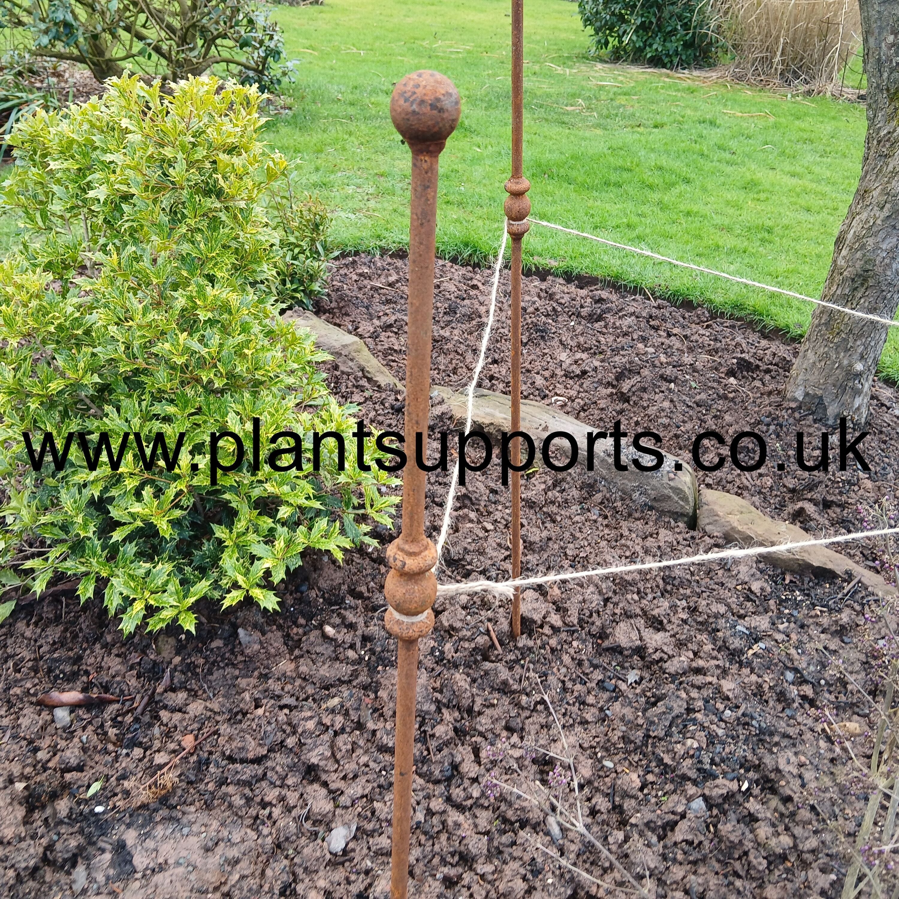 NEW 12mm bar Ball topped stake pack of 3 120cm high with Collar A0073 NEW 12mm bar Ball topped stake pack of 3 120cm high with Collar A0073